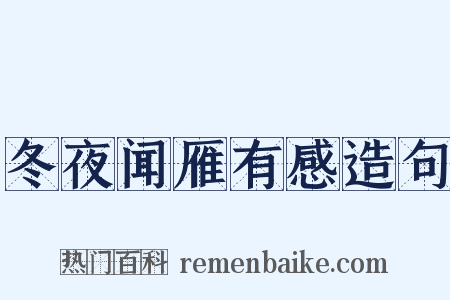冬夜闻雁有感造句是什么意思的图片